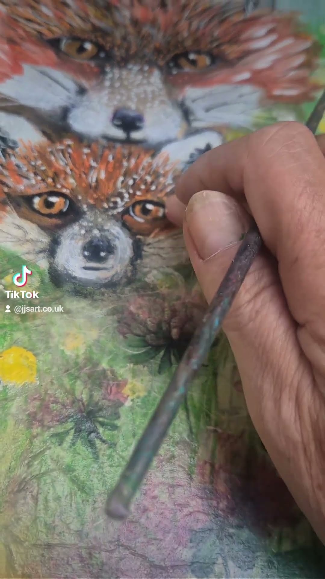 👇 What do you think they’re watching together? 🦋🐝The sweetest little fox cub