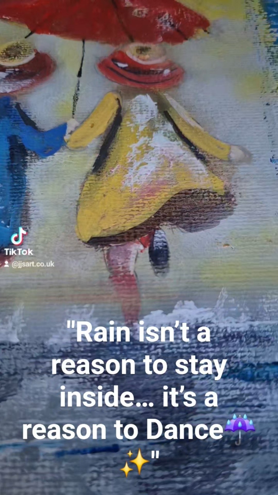 ✨ TITLE: Dancing in the Rain ☔❤️ Please Comment! to push me through the Algorithm 🤞 #art #painting